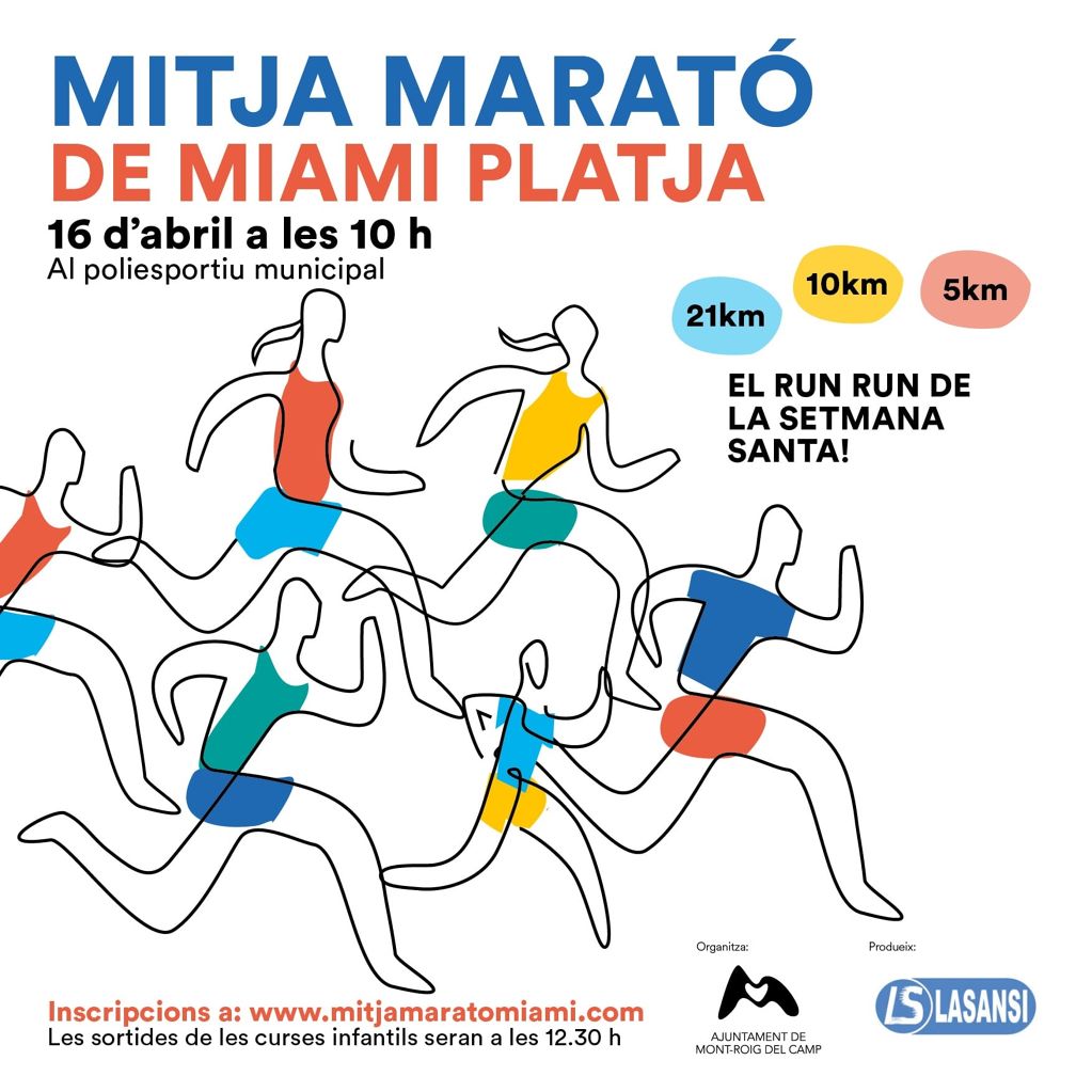 Últimos dorsales para participar en la @mitjamaratomiami del próximo sábado con distancias de 21km 10km y 5km