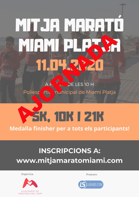 Se aplaza la Media Maratón Miami Platja